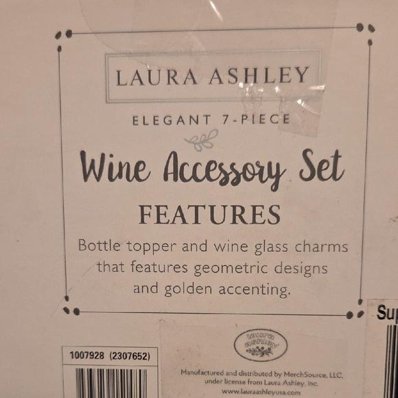 Laura Ashley Wine Accessory Set - Pink and Gold NIB - Picture 3 of 5
